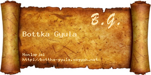 Bottka Gyula névjegykártya